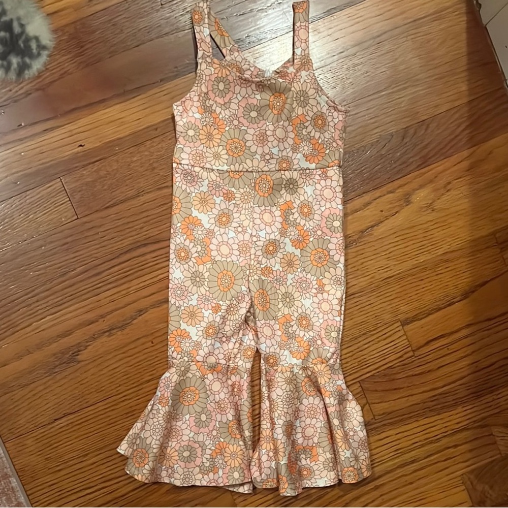 NWOT Floral Kids Bodysuit - Pink and Orange